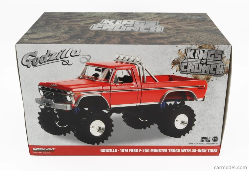 Greenlight Ford USA F-250 Monster Truck Godzilla 1974 1:18, červená
