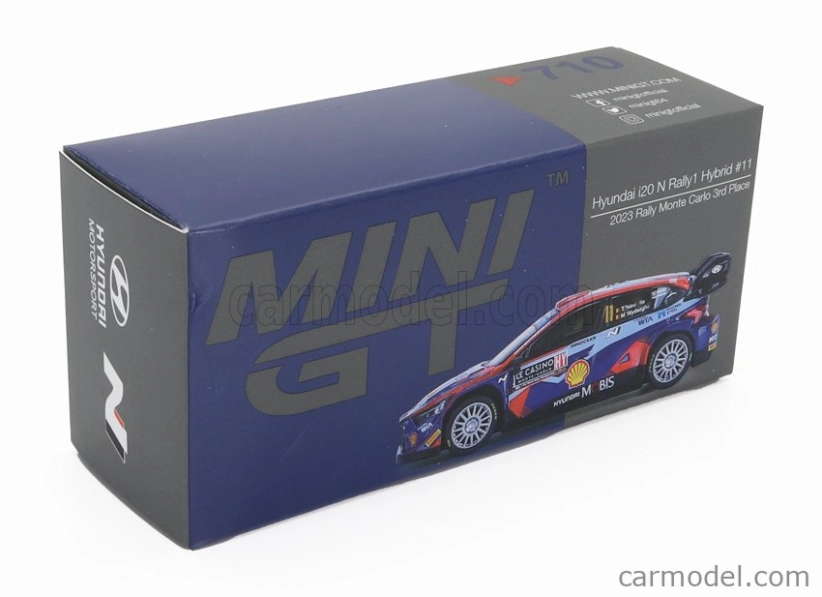 Mini-gt Hyundai I20 N Rally1 Team Shell Mobis Wrt N 11 3rd Rally Montecarlo 2023 Thierry Neuville - Martijn Wydaeghe 1:64 2 Tóny Modré Červené