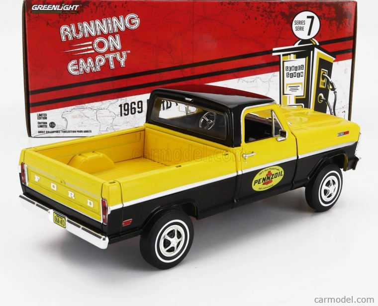 Greenlight Ford usa F-100 Pick-up Pennzoil 1969 1:24 čierna žltá