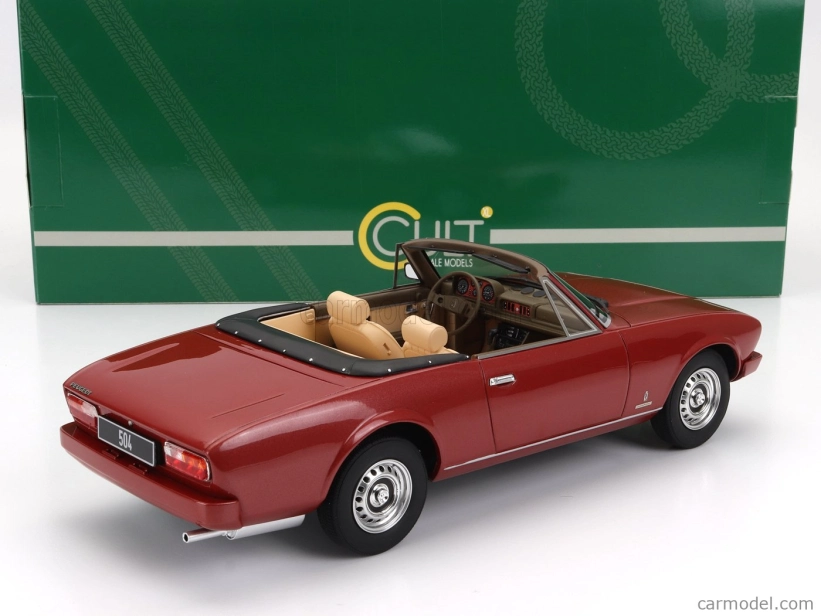Cult-scale models Peugeot 504 Cabriolet Open 1983 1:18 Red Met