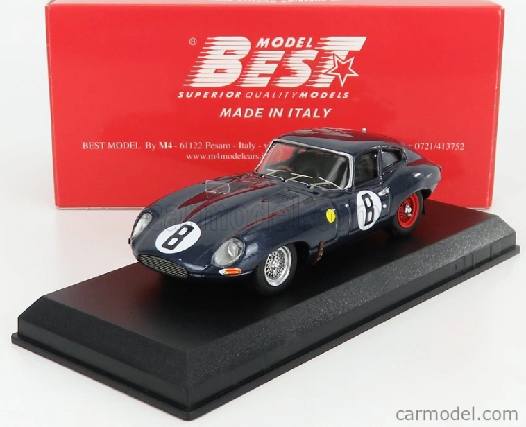 Najlepší model Jaguar E-type Coupe 3.8l S6 Team M.charles N 8 24h Le Mans 1962 M.charles - J.coundley 1:43 Modrá