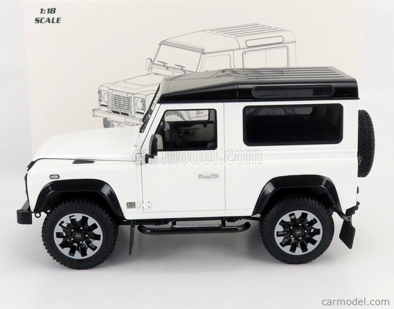Lcd-model Land rover Defender 90 Works V8 70th Edition 2018 1:18 Bílá