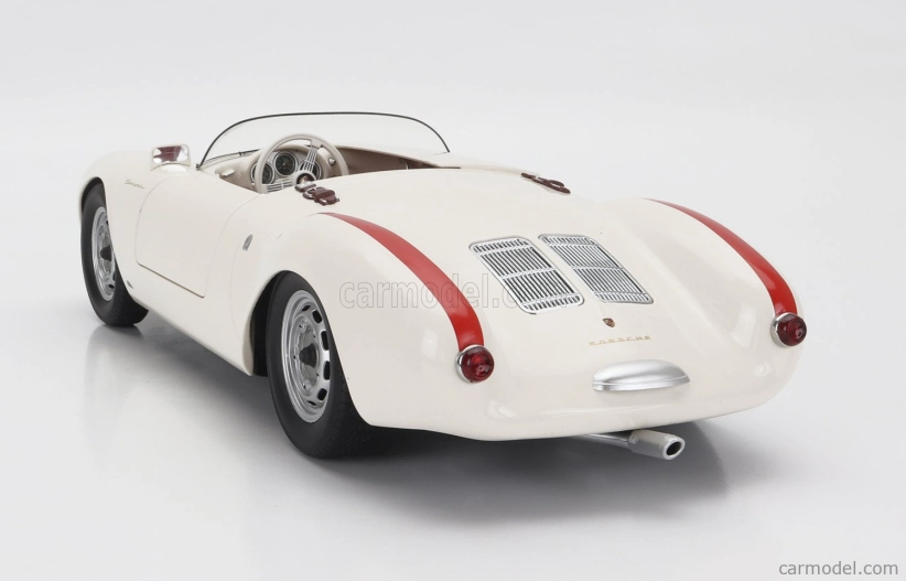 Porsche 550a Spider 1953 v mierke 1:12 bielo-červená
