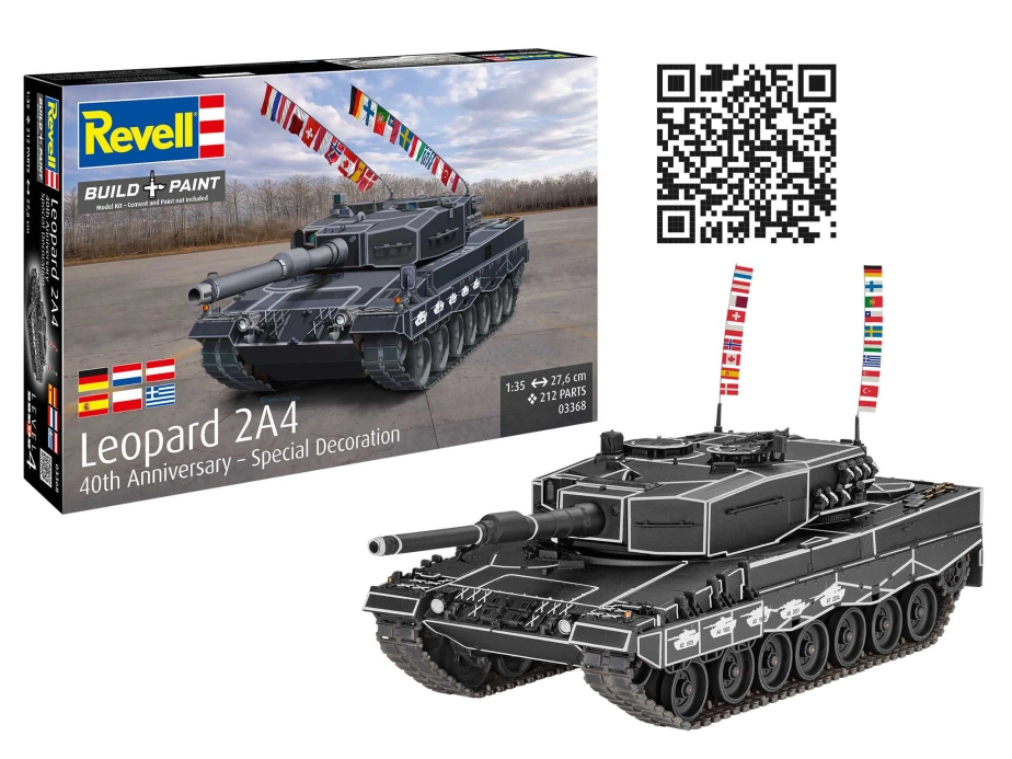 Plastic ModelKit tank 03368 - Leopard 2A4 - Special Decoration 40th Anniversary (1:35)