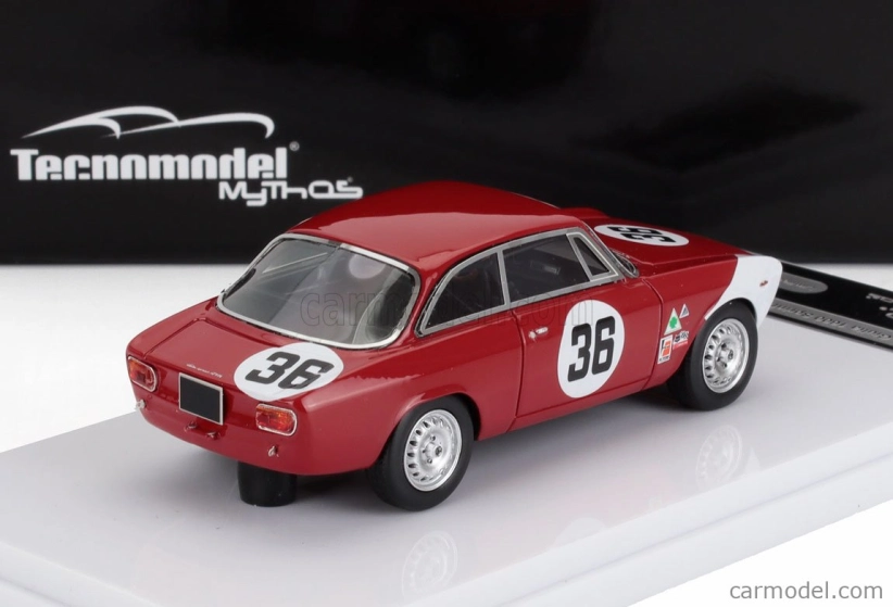 Tecnomodel Alfa romeo Giulia 1600 Sprint Gta N 36 Sebring 1966 John Rindt 1:43 červená