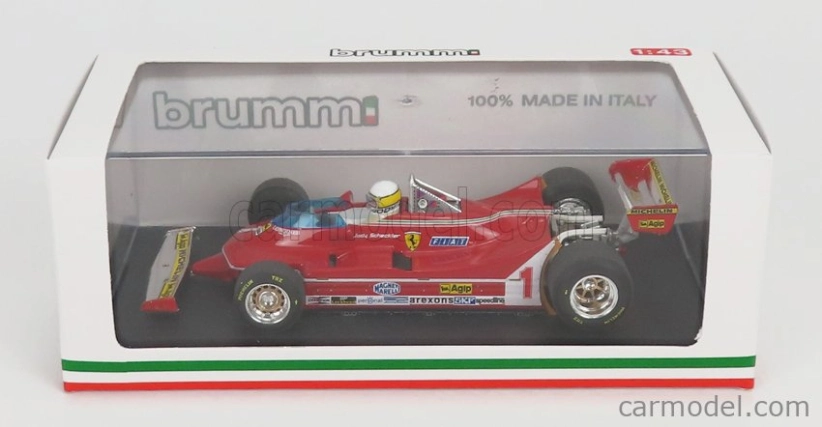 Brumm Ferrari F1 312t5 N 1 Argentina Gp 1980 Jody Scheckter - With Driver Figure 1:43 Red