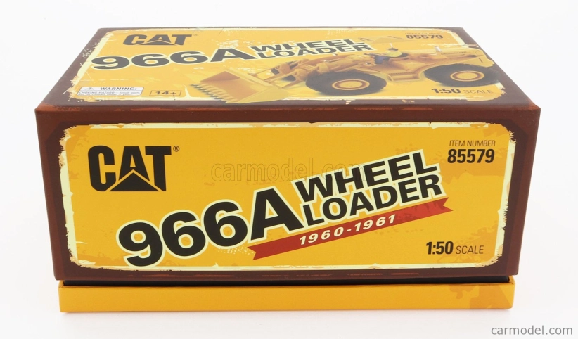 Dm-models Caterpillar Cat966a Ruspa Gommata - Scraper Tractor Wheel Loader 1:50 Žlutá Černá