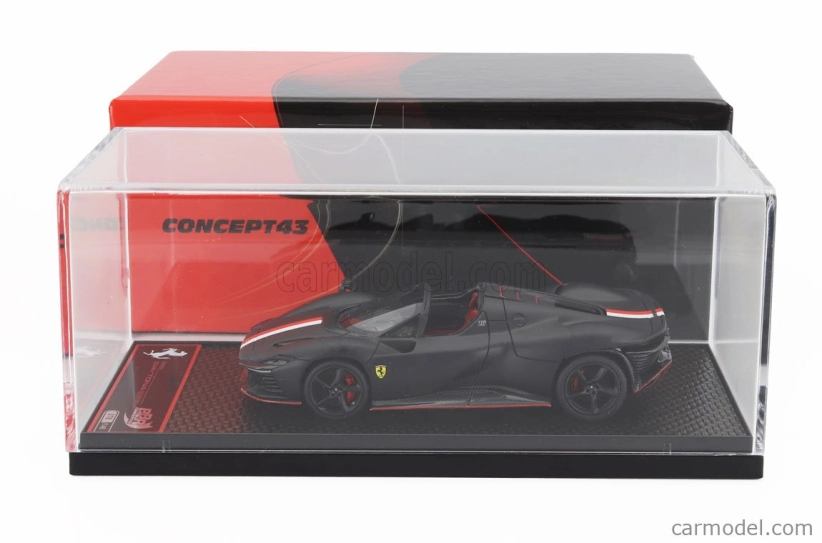 Bbr-models Ferrari Daytona Sp3 Serie Icona Open Roof Principato Di Monaco Livery N 16 Osobný automobil Charles Leclerc 2022 1:43 Matt Black