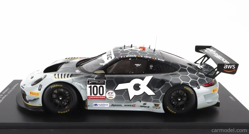 Spark-model Porsche 911 991-2 Gt3 R Team Toksport Wrt N 100 24h Spa 2022 J.andlauer - M.dienst - S.muller 1:18 Bílá Černá