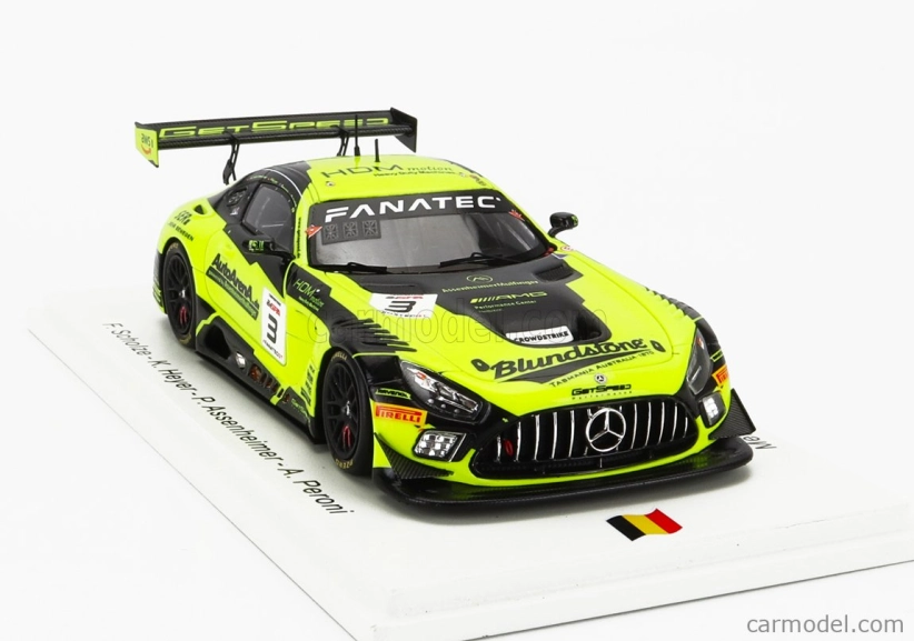 Spark-model Mercedes benz Amg Gt3 Team Getspeed N 3 24h Spa 2023 F.scholze - K.heyer - P.assenheimer - A.peroni 1:43 Yellow Black