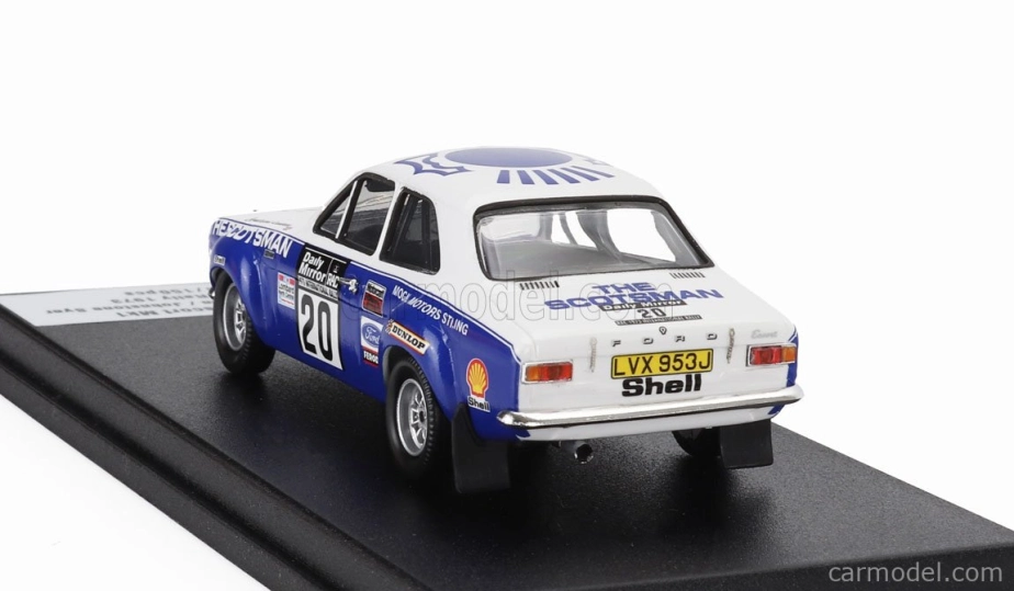 Trofeu Ford england Escort Mki Rs 1600 (night Version) N 20 Rac Rally 1973 Andrew Cowan - Johnstone Syer 1:43 Bílá Modrá