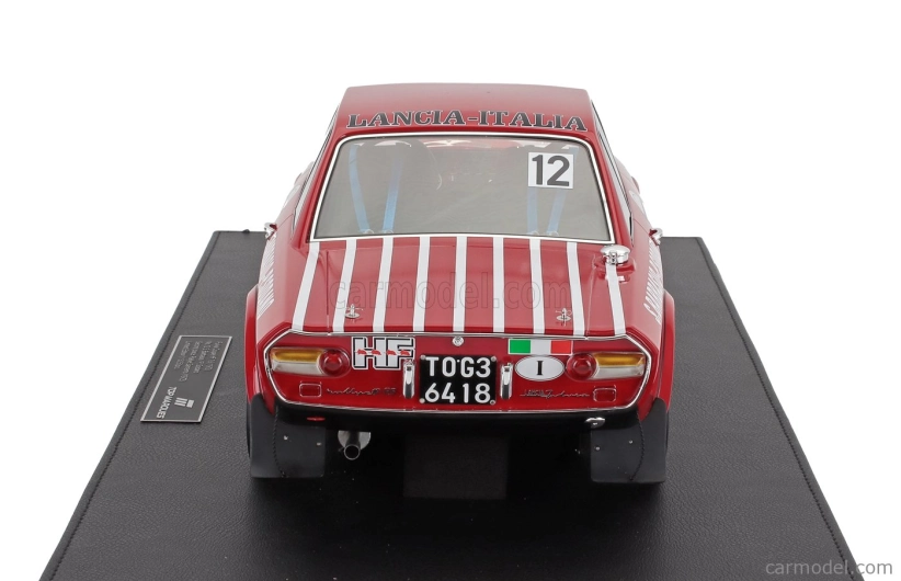 Topmarques Lancia Fulvia Hf 1600 Coupe (nočná verzia) N 12 2nd Rally Sanremo 1972 Sergio Barbasio - Piero Sodano - Con Vetrina - S vitrínou 1:12 červená biela
