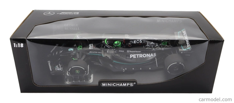 Minichamps Mercedes gp F1 W14 Team Mercedes-amg Petronas Formula One N 63 Season 2023 George Russell 1:18 Matt Black