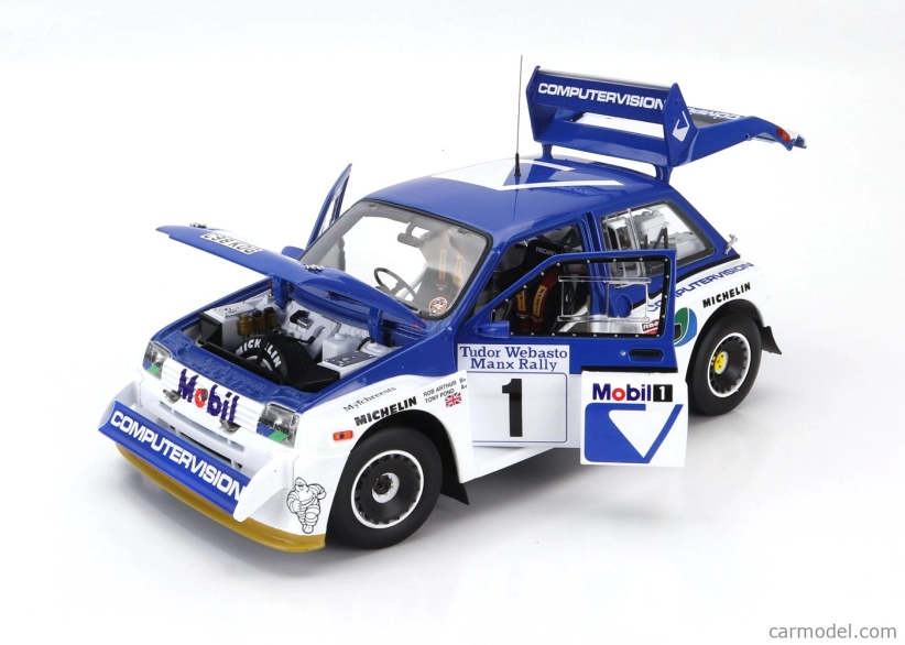 Sun-star Austin Mg Metro 6r4 N 1 Winner Rally Manx International 1986 T.pond - R.arthur 1:18 Blue White