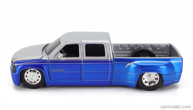 Jada Chevrolet Silverado Pick-up Dually 2007 1:24 Modrá strieborná