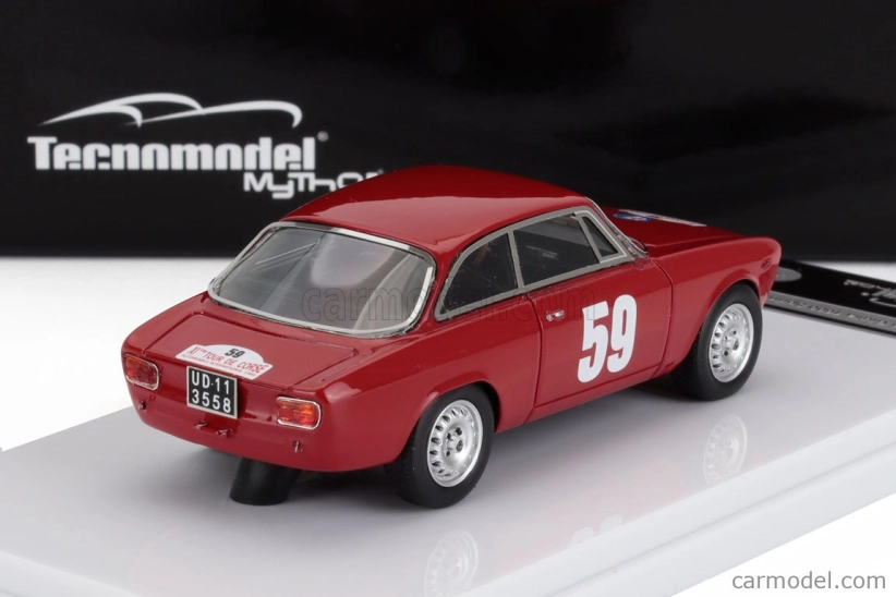 Tecnomodel Alfa romeo Giulia 1600 Sprint Gta N 59 Rally Tour De Corse 1965 Lucien Bianchi - Georges Harris 1:43 červená