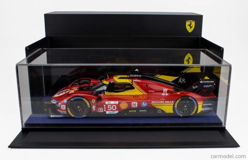Looksmart Ferrari 499p 3.0l Turbo V6 Team Ferrari Af Corse N 50 Winner 24h Le Mans 2024 Antonio Fuoco - Miguel Molina - Nicklas Nielsen 1:18 Červená Žltá Čierna