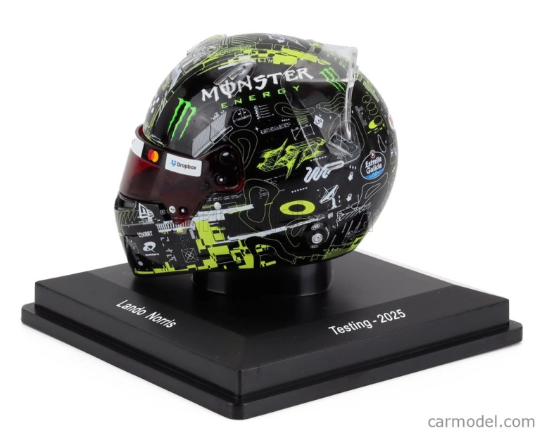 Spark-model prilby Bell Casco Helmet F1 Lando Norris Team Mclaren N 4 Season Test 2025 1:5 Black