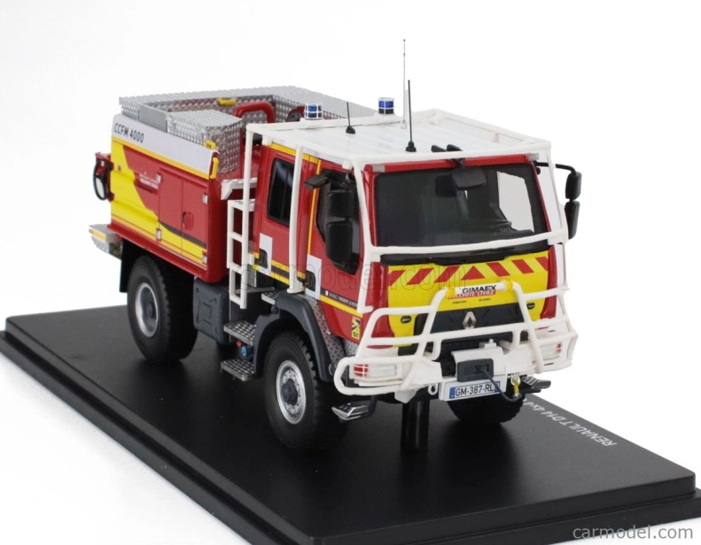 Alerte Renault D14 4x4 Tanker Truck Gimaex Ccfm 4000 Sapeurs Pompiers Securite Civile 2013 1:43 Červená Žlutá