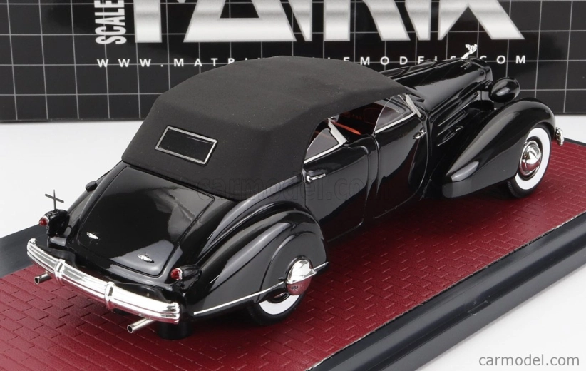 Modely v mierke Matrix Cadillac V16 Dual Cowl Sport Pheaton Cabriolet Closed 1937 1:43 Black
