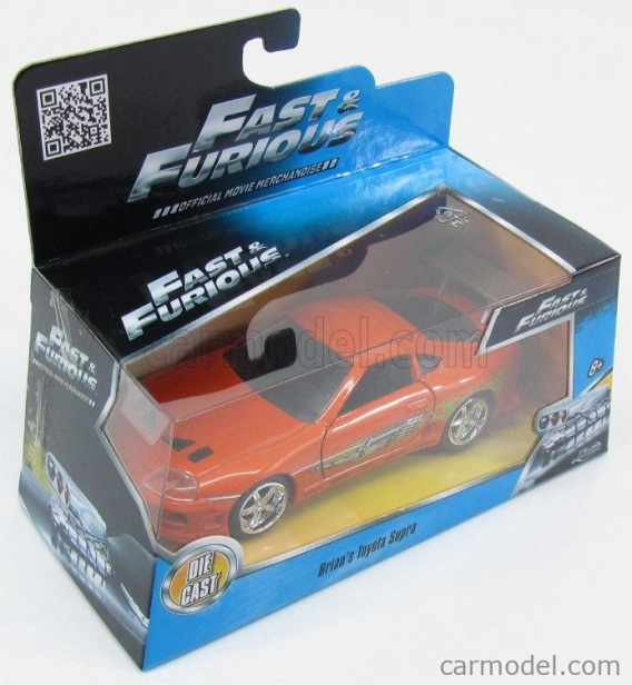 Jada Toyota Supra Mkiv 1995 - Paul Walker - Brian O'conner - Rýchlo a zbesilo I (2001) 1:32 Oranžovo zelená