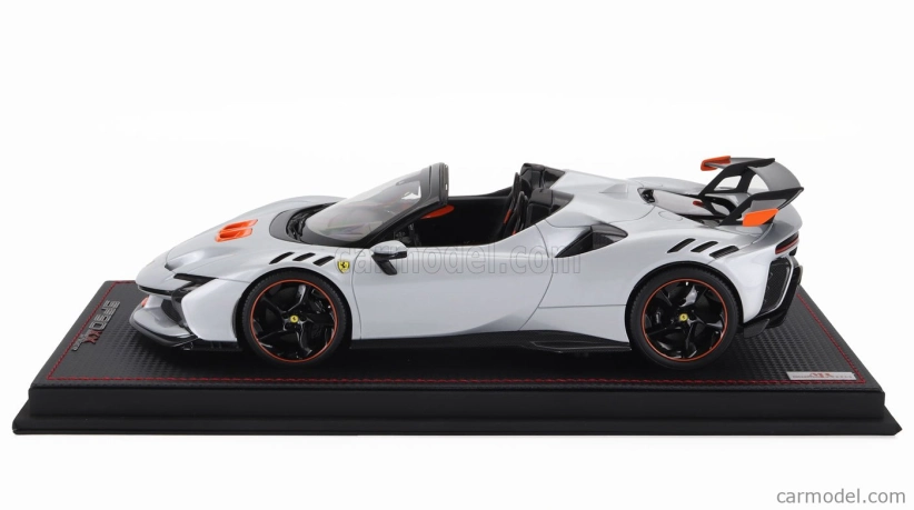 Mr-models Ferrari Sf90 Xx Stradale Spider 2024 - Con Vetrina - With Showcase 1:18 Bianco Artico - Bílá Met Oranžová Černá