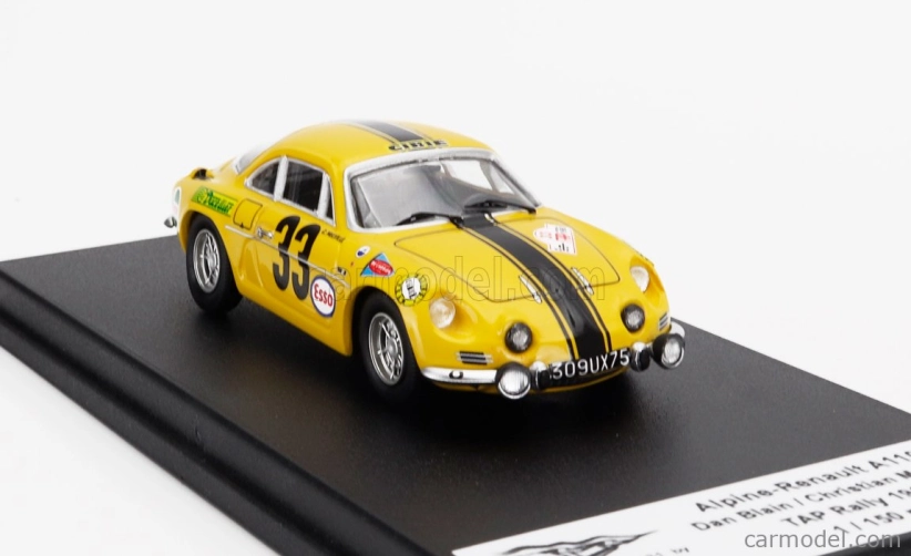 Trofeu Renault A110 Alpine (night Version) N 3 Rally Tap 1968 Dan Blain - Christian Melville 1:43 Žlutá Černá