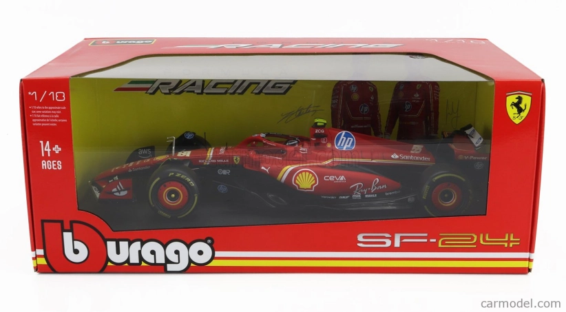 Bburago Ferrari F1 Sf-24 Team Scuderia Ferrari N 55 Season 2024 Carlos Sainz 1:18 Červená Černá