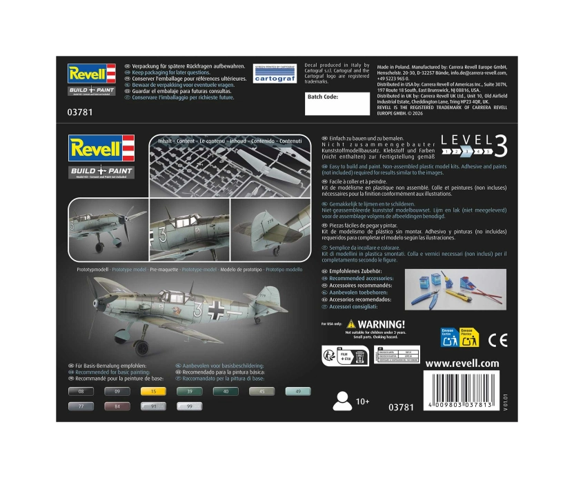 Plastic ModelKit lietadlo 03781 - Messerschmitt Bf109E-3 (1:72)