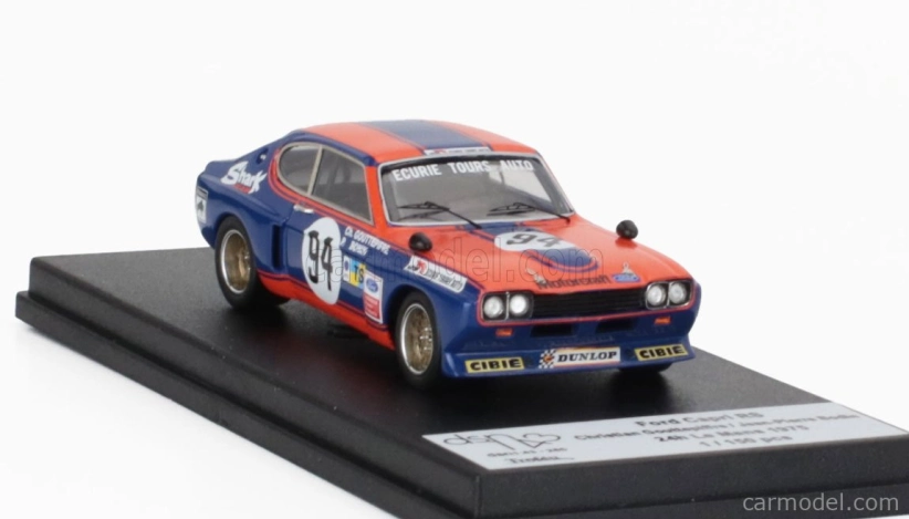 Trofeu Ford england Capri 2600 Rs Team Ecurie Tours Auto N 94 24h Le Mans 1975 Christian Gouttepiffre - Jean Pierre Bodin 1:43 Modrá Oranžová