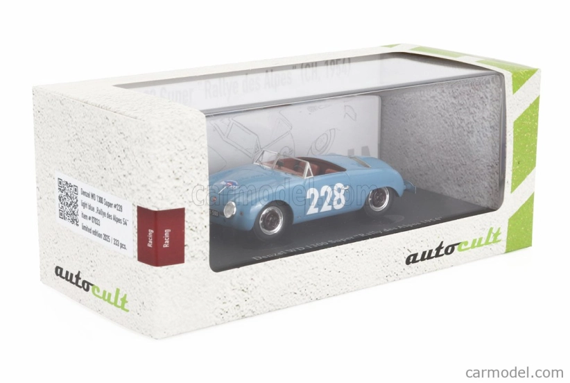 Autocult Denzel Wd 1300 Spider Super N 228 Rally Des Alpes Austria 1954 1:43 Světle Modrá