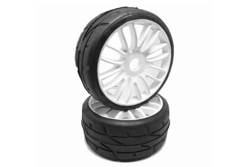 PMT 1/8 GT RALLY 18 "Medium" zmes - lepené, biele disky Q5, 2 ks.