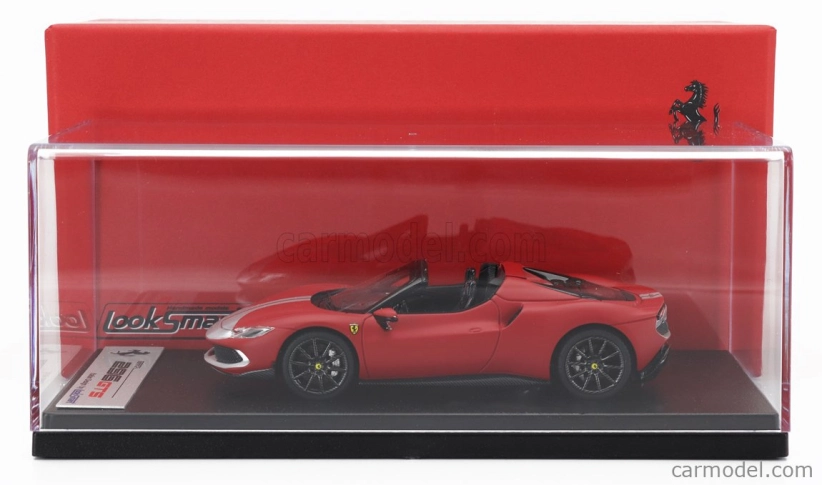 Looksmart Ferrari 296 Gts Spider Assetto Fiorano Open Roof 2022 1:43 Rosso F-1-75 - Matná Červená Stříbrná