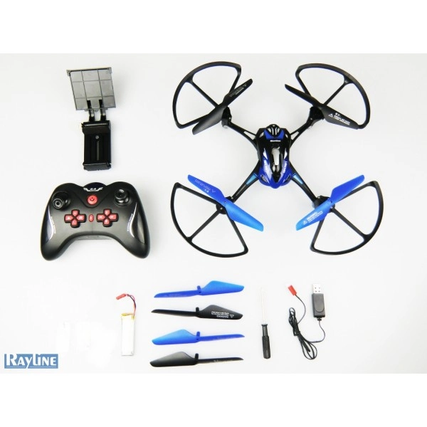RC dron Rayline R8 s on-line FPV prenosom, modrá