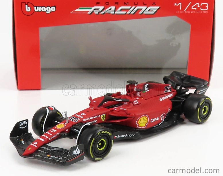 Bburago Ferrari F1-75 Scuderia Ferrari N 16 Season 2022 Charles Leclerc 1:43, červená