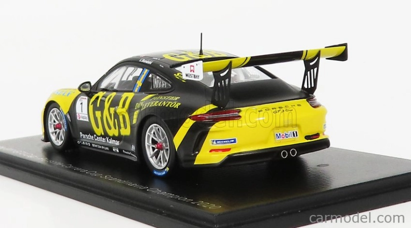 Spark-model Porsche 911 991-2 Gt3 Cup N 11 Porsche Carrera Cup Scandinavia Champion 2020 L.sundahl 1:43 Black Yellow
