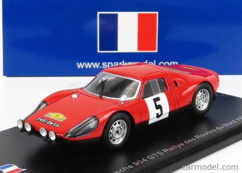 Spark-model Porsche 908 Gts N 5 Rally Routes Du Nord 1967 R.dutoit 1:43 Red