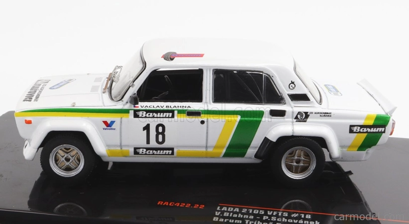 Ixo-models Lada fiat 2105 Vfts N 18 Rally Barum Tribec 1988 V.blahna - P.schovanek 1:43 Bílá Zelená Žlutá
