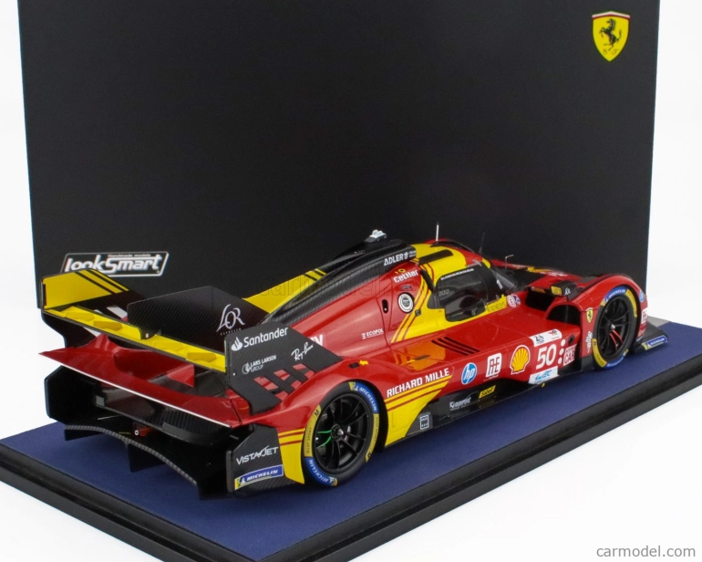 Looksmart Ferrari 499p 3.0l Turbo V6 Team Ferrari Af Corse N 50 Winner 24h Le Mans 2024 Antonio Fuoco - Miguel Molina - Nicklas Nielsen 1:18 Červená Žltá Čierna