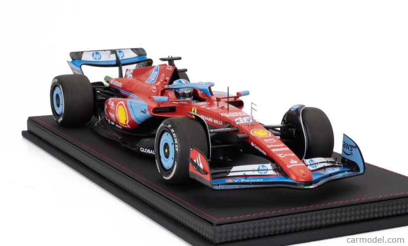 Bbr-models Ferrari F1 Sf-24 Team Scuderia Ferrari N 16 3rd Miami Gp 2024 Charles Leclerc - Con Vetrina - With Showcase 1:18 Červená Světle Modrá