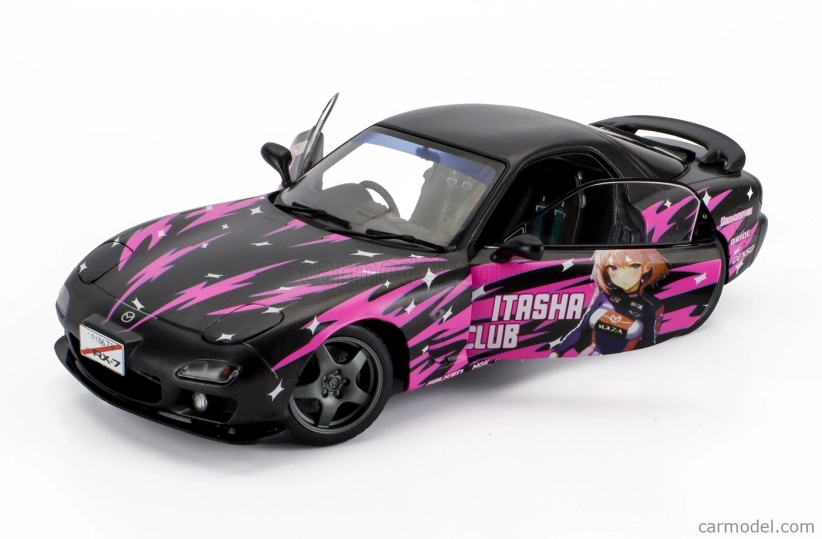 Solido Mazda Rx-7 (fd3rs) Works Itasha Club Coupe 1999 1:18 Black Fucsia