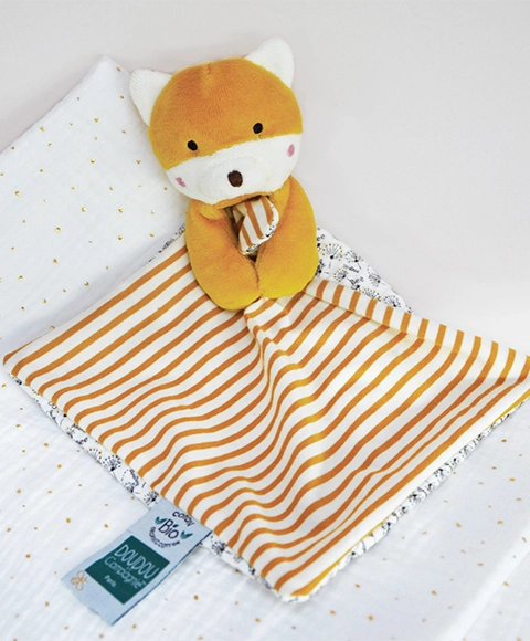 Doudou Liška s dečkou z BIO bavlny 20 cm