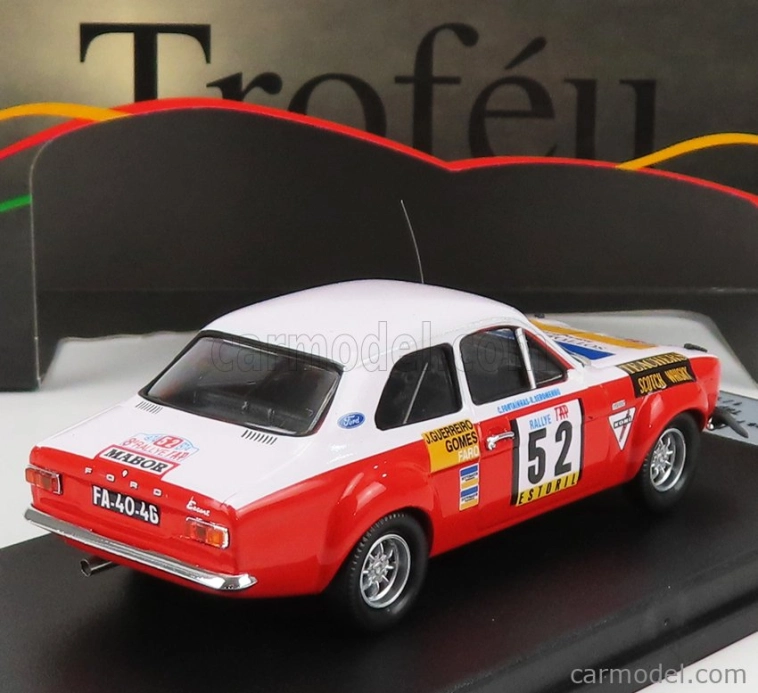 Trofeu Ford england Escort Mki (nočná verzia) N 52 Rally Tap 1974 C.fontainhas - R.seromenho 1:43 Biela červená