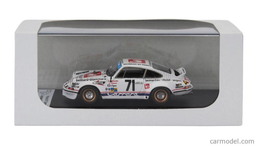 Trofeu Porsche 911 Carrera Rsr Coupe N 71 24h Le Mans 1975 Joel Laplacette - Claude Pigeon - Alain Leroux 1:43 Bílá