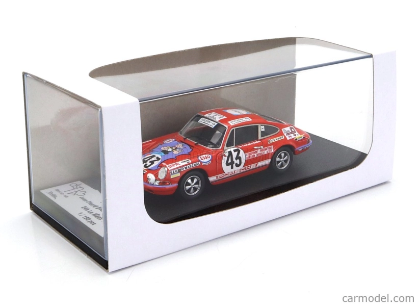 Trofeu Porsche 911 Coupe N 43 24h Le Mans 1971 Jean Pierre Bodin - Gilbert Courthiade 1:43 Red
