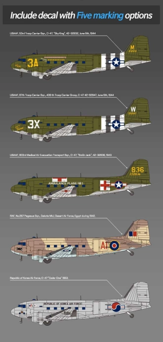 Model Kit lietadlo 12633 - USAAF C-47 Skytrain (1:144)