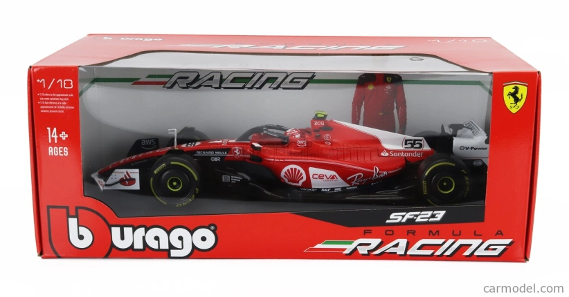 Bburago Ferrari F1  Sf-23 Team Scuderia Ferrari N 55 Las Vegas Usa Gp 2023 Carlos Sainz 1:18 Červená Bílá Černá