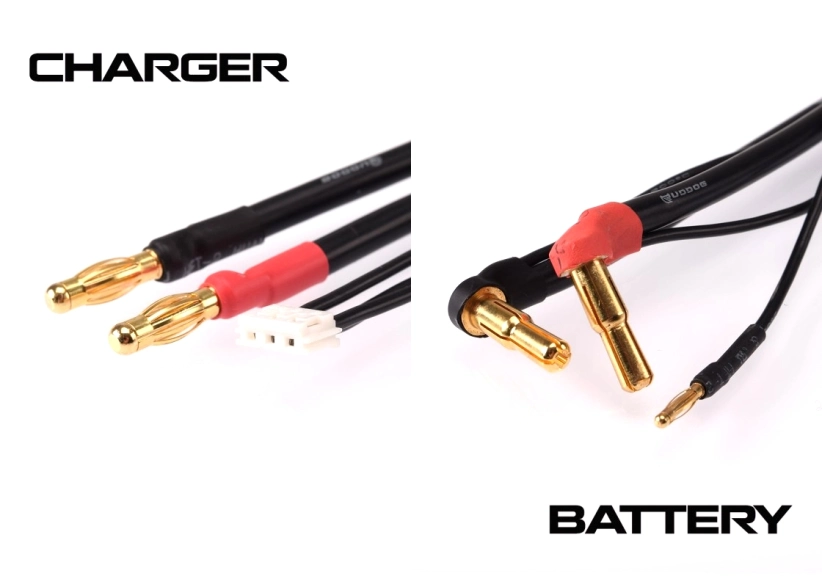 2S černý nabíjecí kabel G4/G5 - krátký 30cm - (4mm, 3-pin EH)