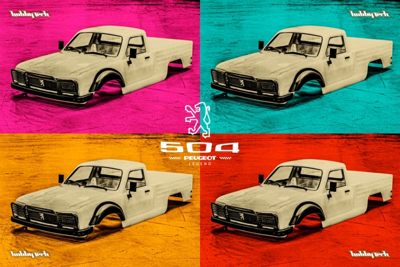 Čirá karoserie PEUGEOT 504 včetně příslušenství, licencovaná