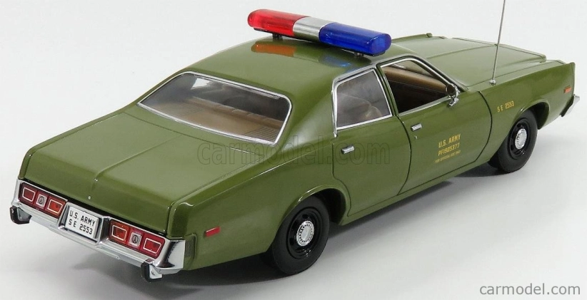 Greenlight Plymouth Fury U.s. Army Military Police 1977 - A-team 1:18 Vojenská Zelená